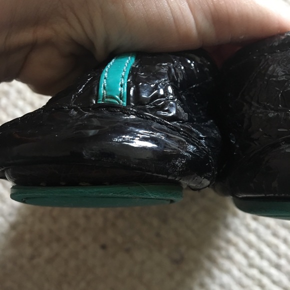 Obsidian Black Tieks Ballet Flats Well Loved VUC - Picture 4 of 8